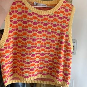 Zara printed sweater vest
